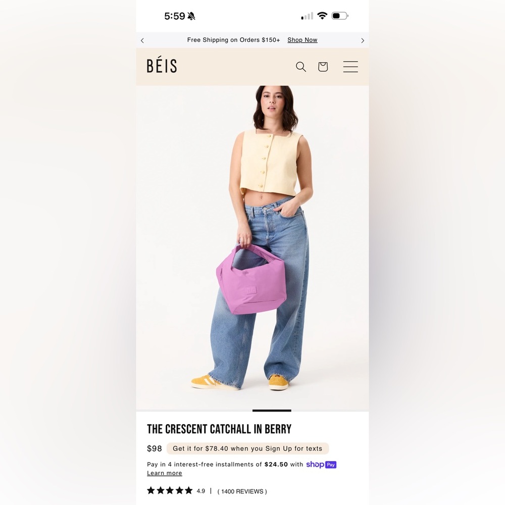BEIS The Crescent Catchall in Berry NWT - Picture 2 of 13